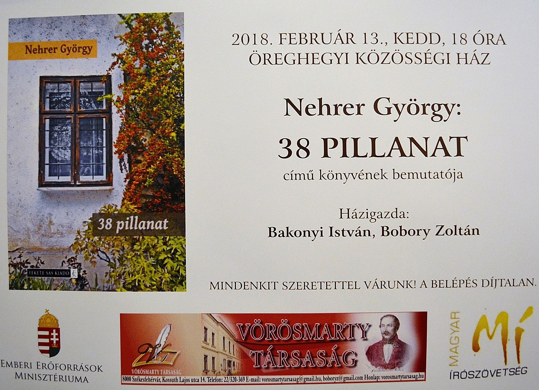 Nehrer György: 38 pillanat - kötetbemutató az Öreghegyi Közösségi Házban